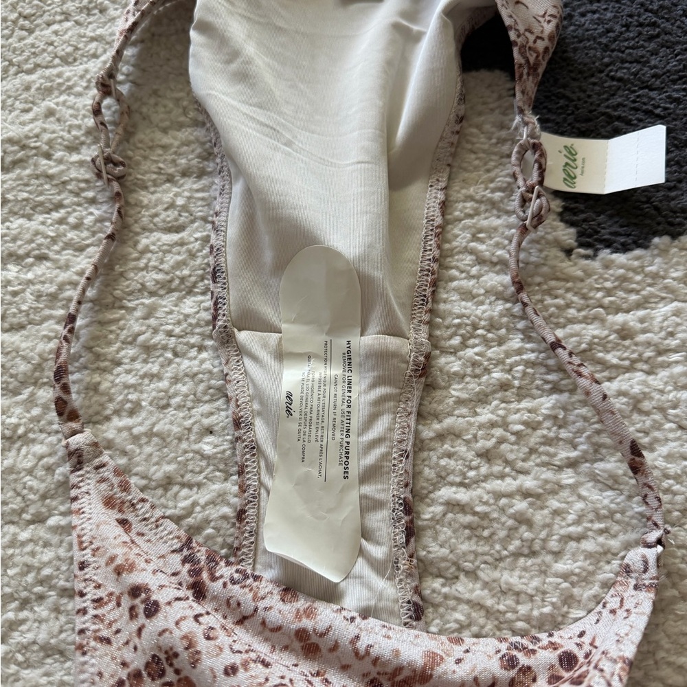 aerie Beige and Brown Leopard-Print Bikini Bottom - Picture 7 of 7
